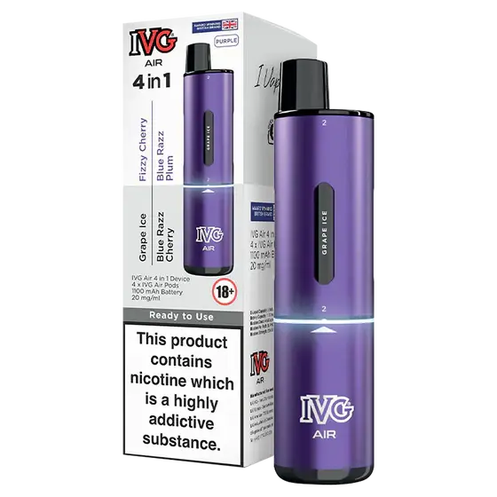 PURPLE EDITION IVG AIR 4 IN 1 VAPE KIT Crystal wape