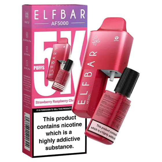 Elf Bar AF5000 Strawberry Raspberry Cherry Ice Elfbar AF5000 Vape Kit My Store